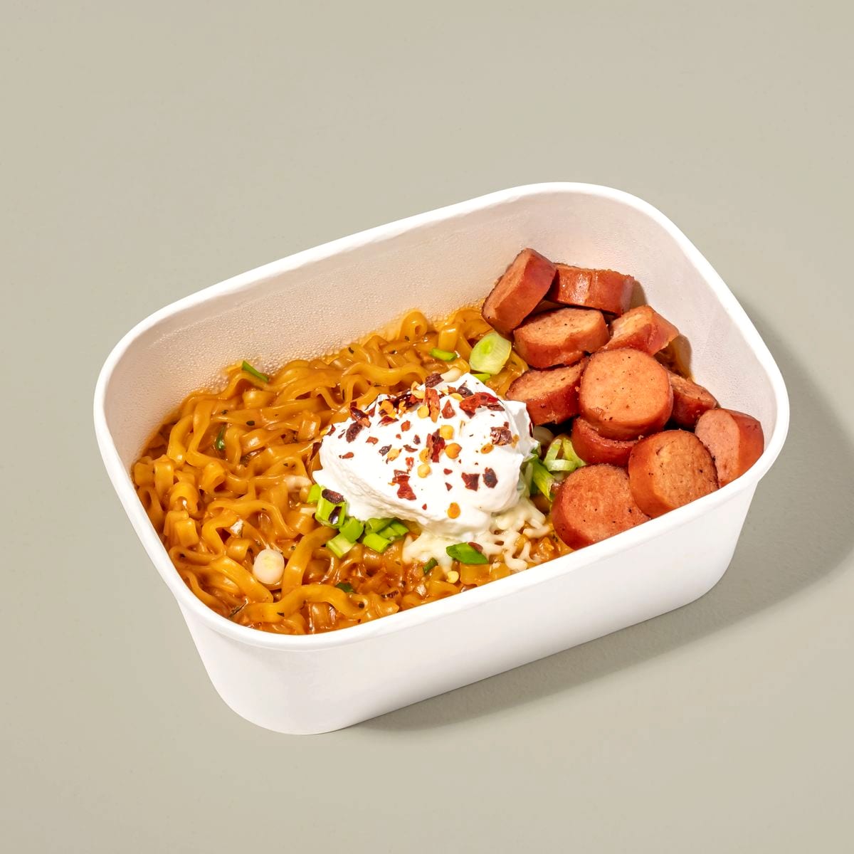 Sausage carbonara noodles